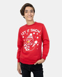 Let It Snow Red Kids Christmas Jumper