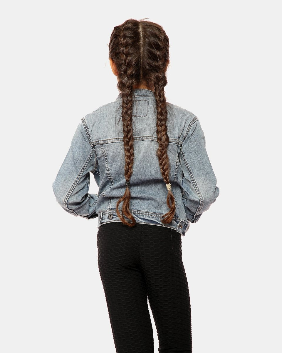 Light Blue Collarless Kids Jacket