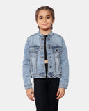 Light Blue Collarless Kids Jacket