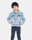 Light Blue Detachable Sherpa Collar Kids Jacket