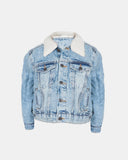 Light Blue Detachable Sherpa Collar Kids Jacket