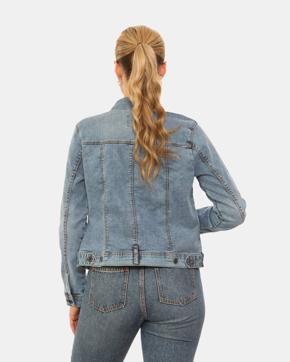 Light Blue Ladies Trucker Denim Jacket