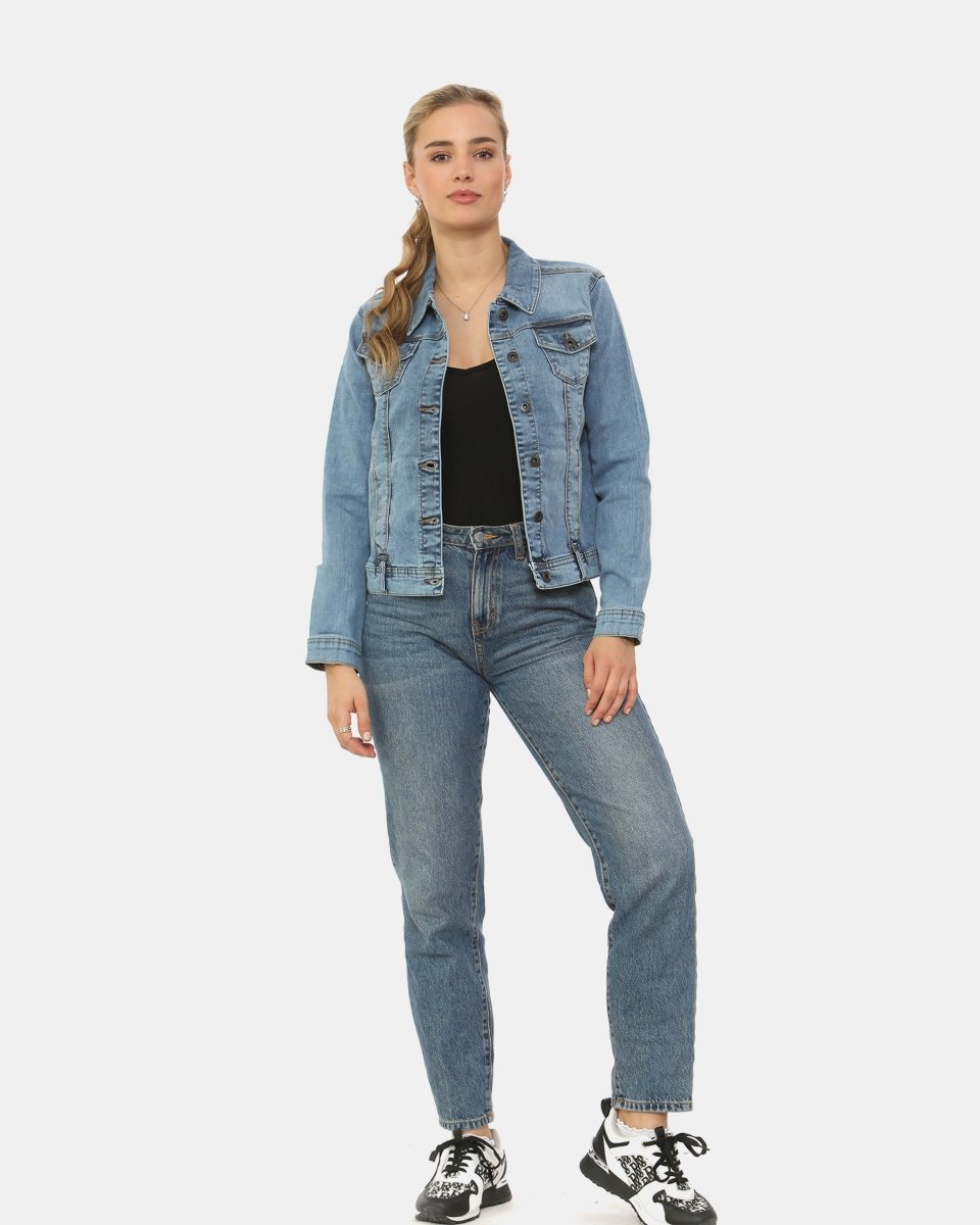 Light Blue Ladies Trucker Denim Jacket