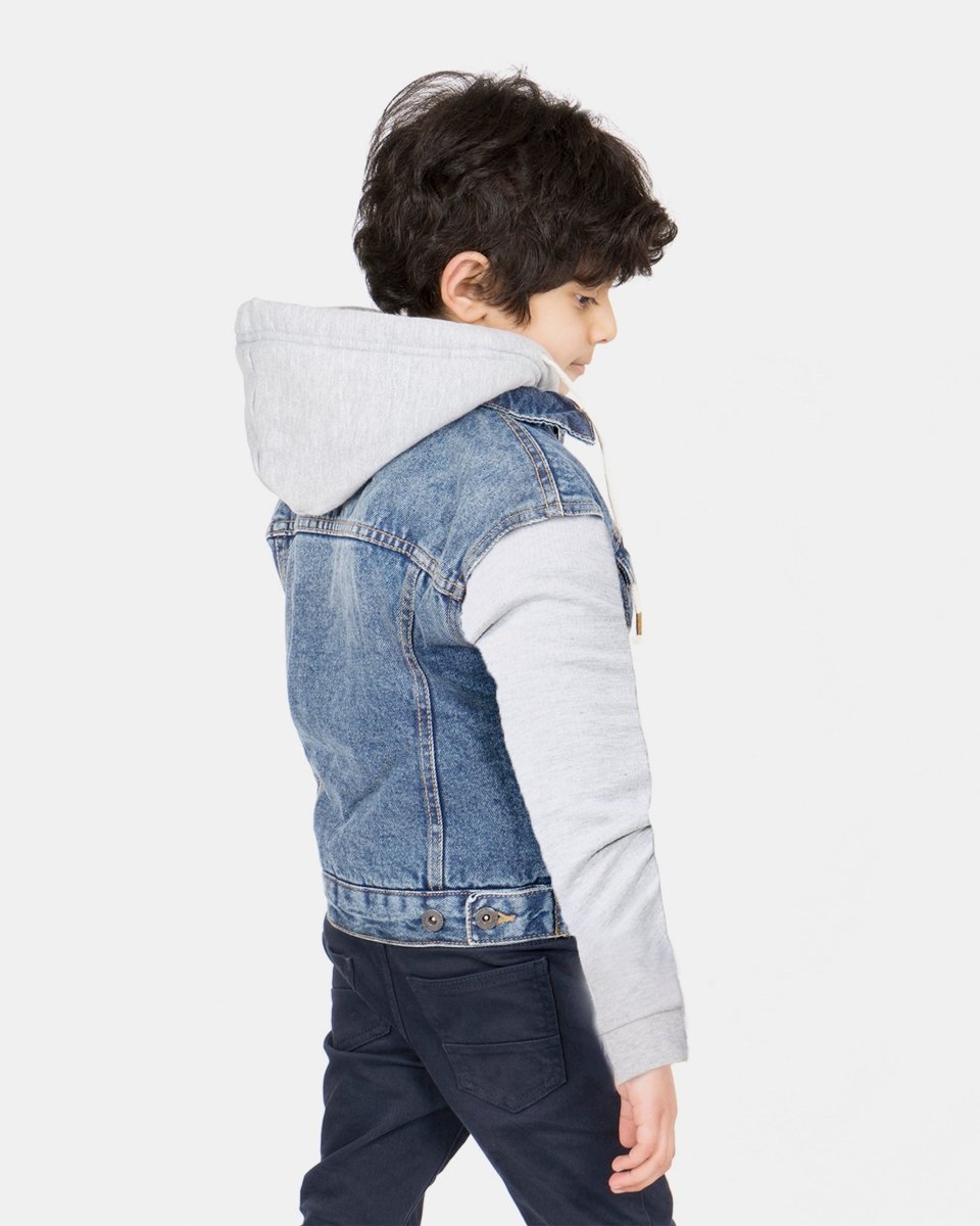 Light Blue Long Fleece Sleeves Jacket