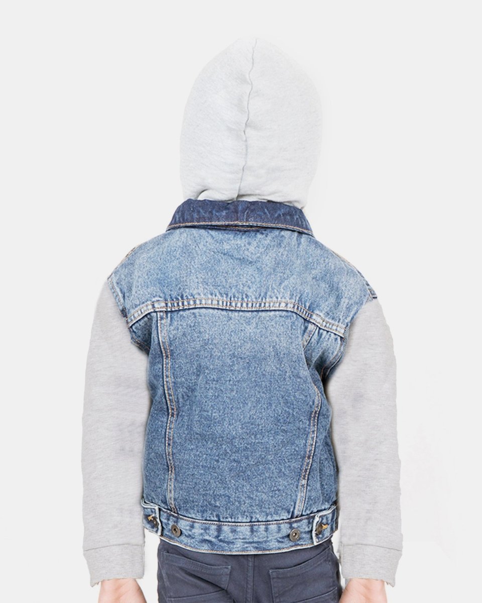 Light Blue Long Fleece Sleeves Jacket