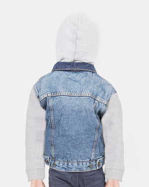 Light Blue Long Fleece Sleeves Jacket