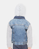 Light Blue Long Fleece Sleeves Jacket