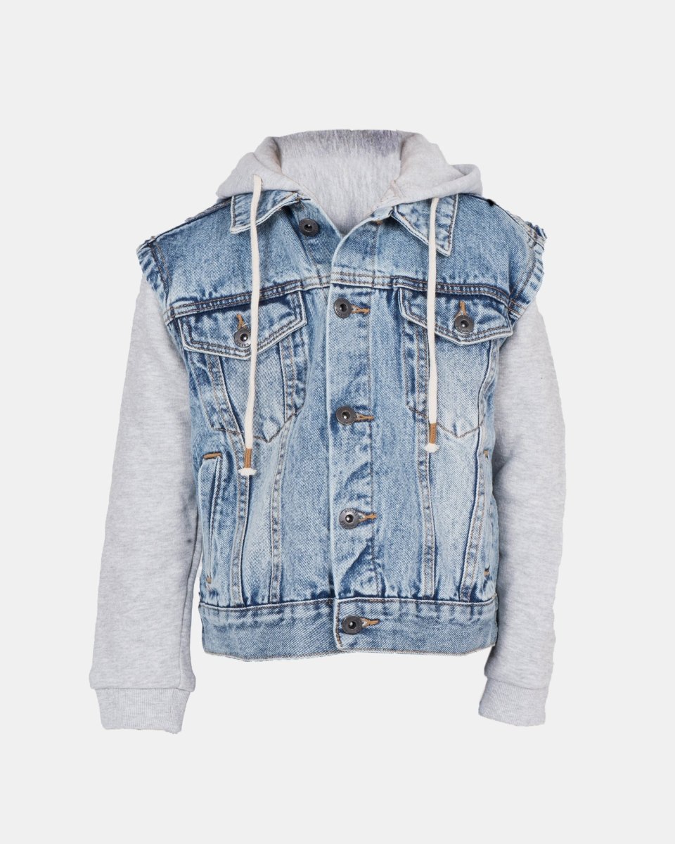 Light Blue Long Fleece Sleeves Jacket