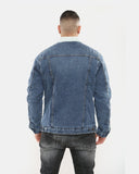 Light Blue Sherpa Lined Denim Jacket