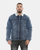Light Blue Sherpa Lined Denim Jacket