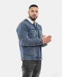 Light Blue Sherpa Lined Denim Jacket