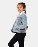 Light Blue Sherpa Lined Kids Jacket