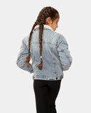 Light Blue Sherpa Lined Kids Jacket