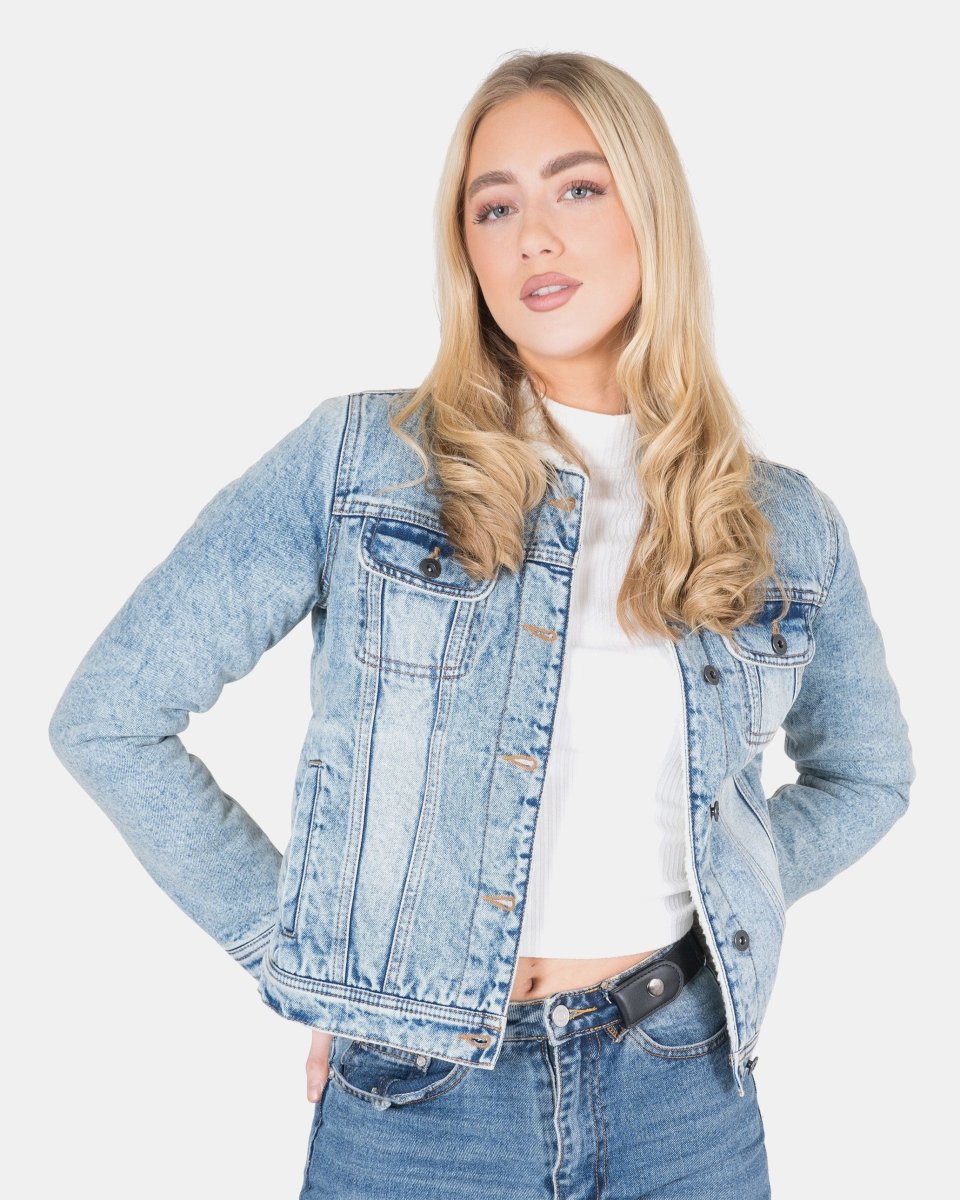 Light Blue Sherpa Lining Premium Jacket