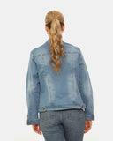 Light Blue Washed Detail Denim Jacket