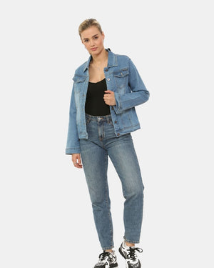 Light Blue Washed Detail Denim Jacket