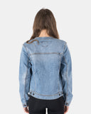 Light Blue Womens Casual Biker Jacket