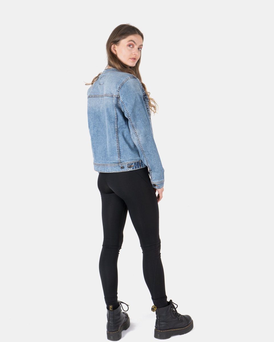 Light Blue Womens Casual Biker Jacket