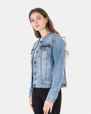Light Blue Womens Casual Biker Jacket