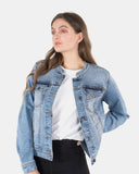 Light Blue Womens Casual Biker Jacket