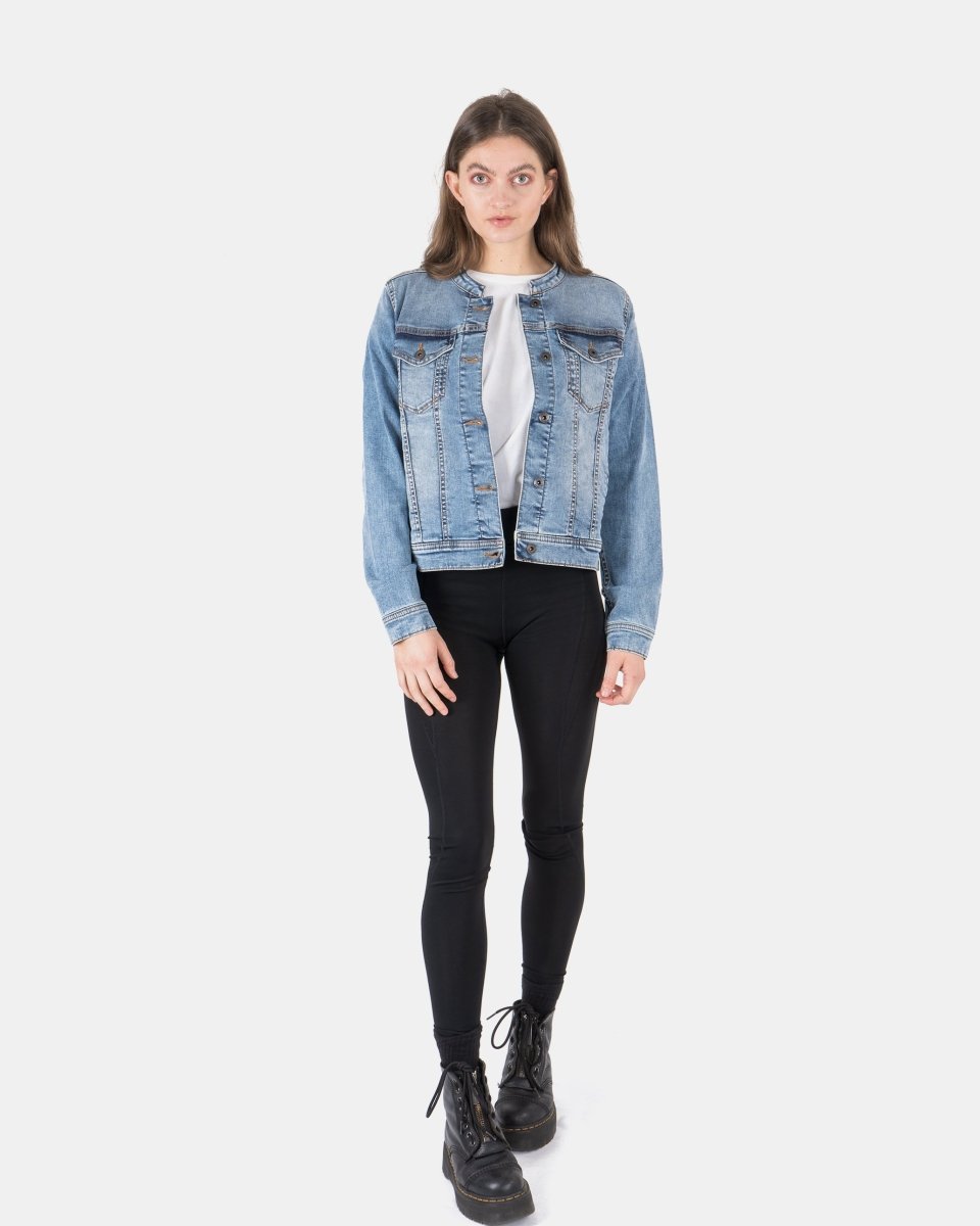 Light Blue Womens Casual Biker Jacket