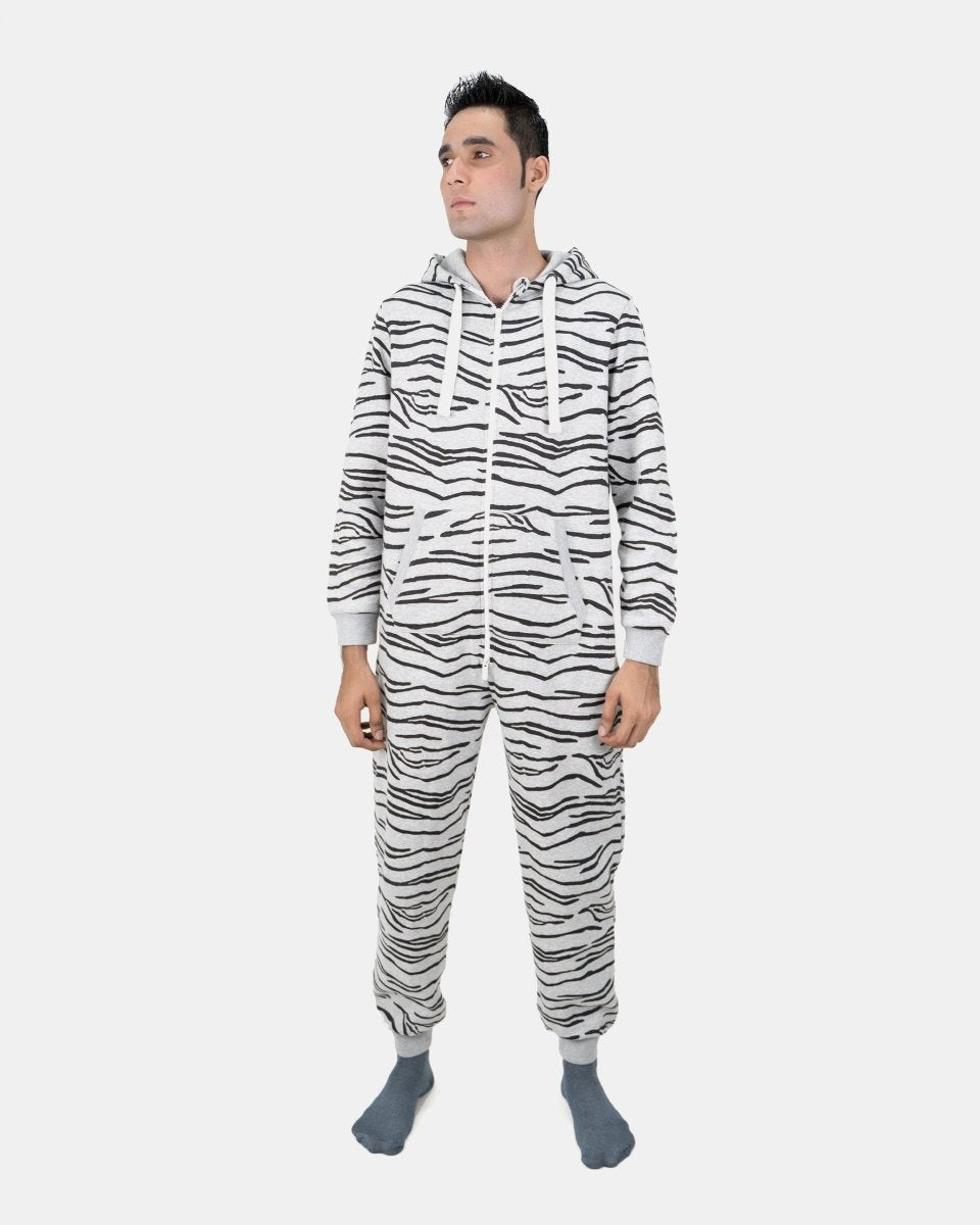 Marl Charcoal Unisex Zebra Print Onesie