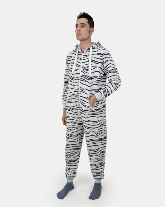 Marl Charcoal Unisex Zebra Print Onesie