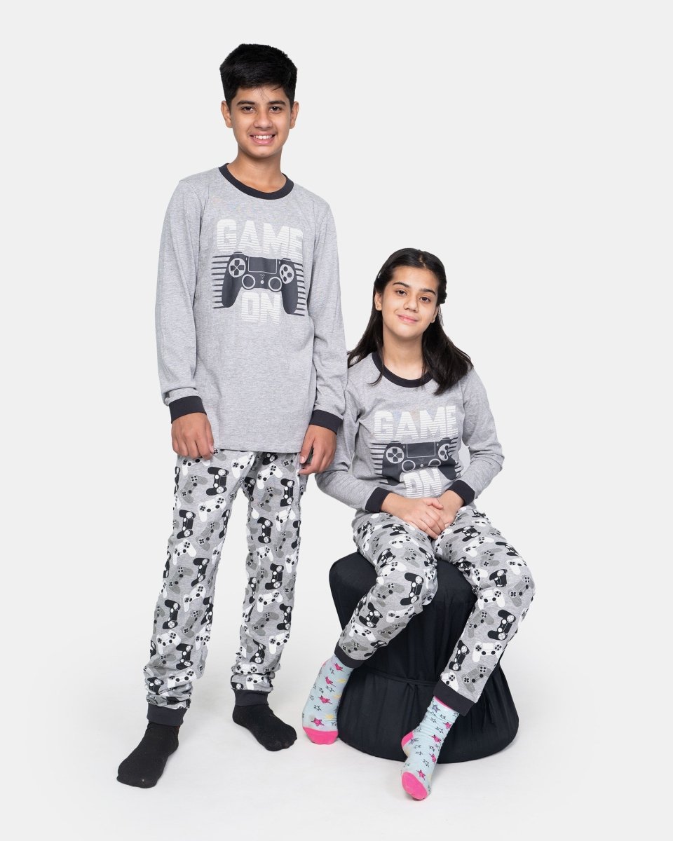 Mel Grey Skull Gaming Print Pyjamas