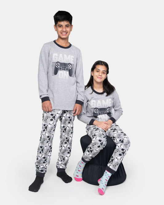 Mel Grey Skull Gaming Print Pyjamas