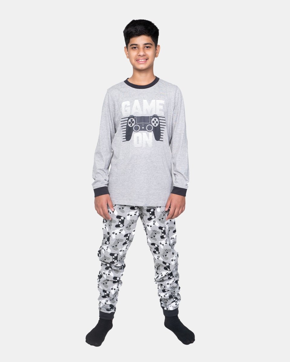 Mel Grey Skull Gaming Print Pyjamas