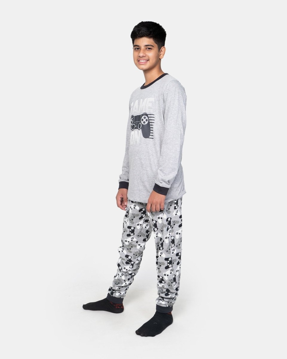Mel Grey Skull Gaming Print Pyjamas