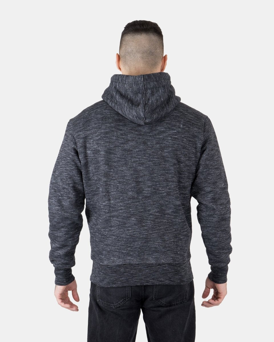 Melange Black Sherpa - Lined Hoodie