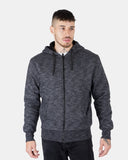 Melange Black Sherpa - Lined Hoodie