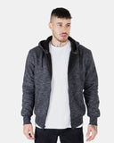 Melange Black Sherpa - Lined Hoodie