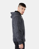 Melange Black Sherpa - Lined Hoodie