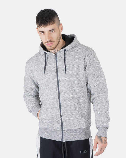 Melange Charcoal Sherpa - Lined Hoodie