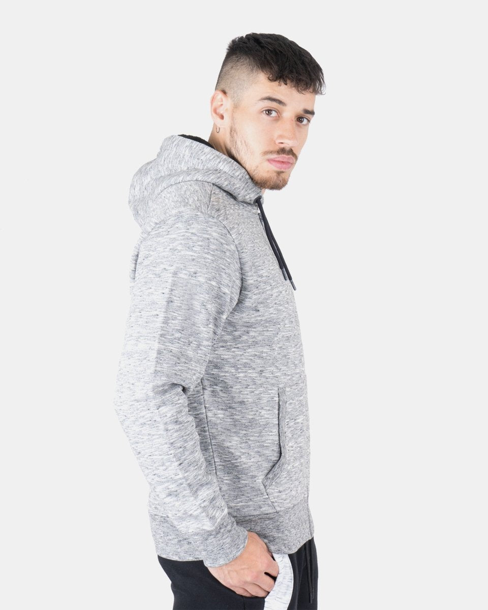 Melange Charcoal Sherpa - Lined Hoodie