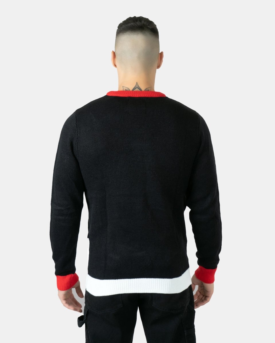 Men Elf Light Plug Black Christmas Jumper