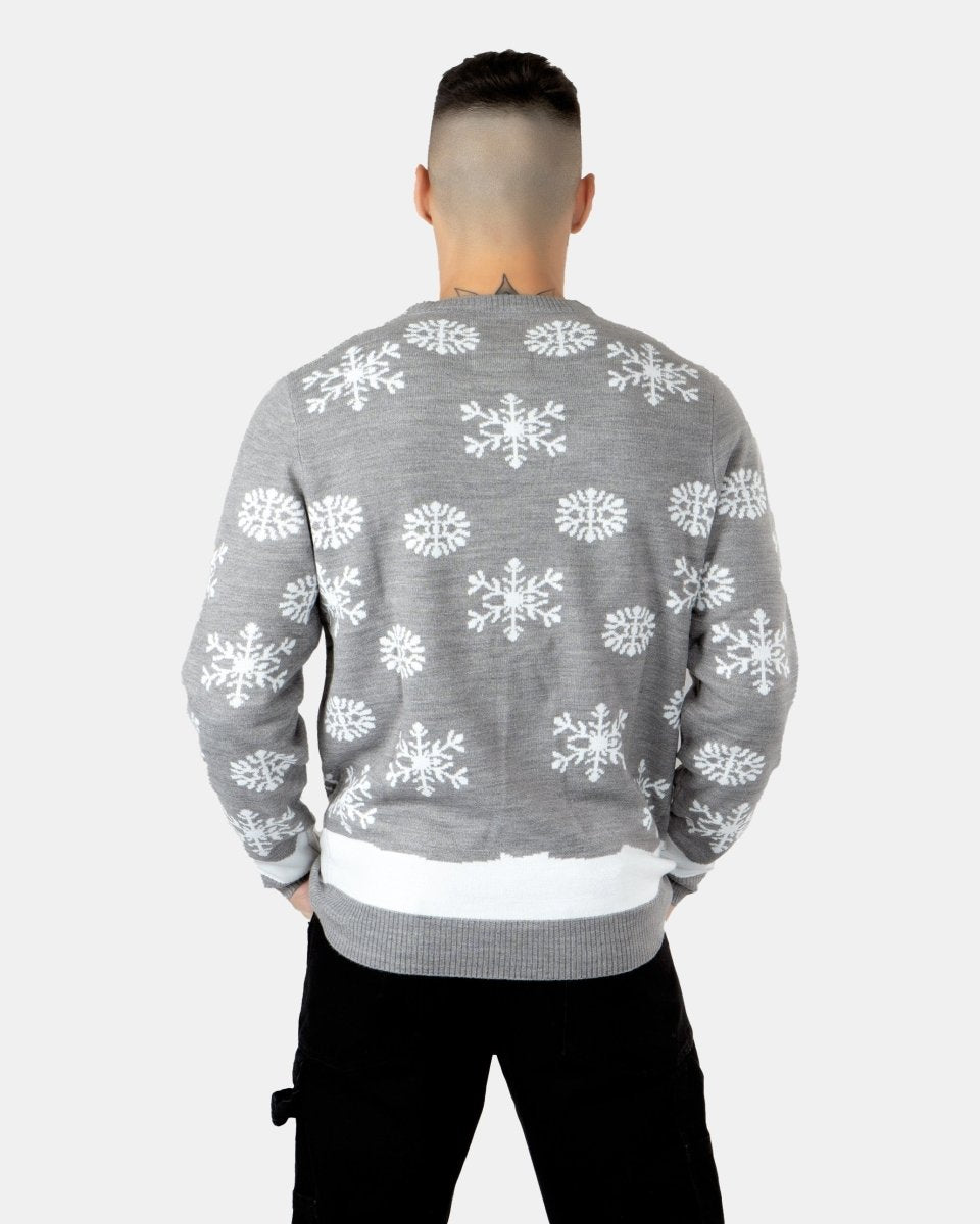 Men Gift Elf Grey Xmas Jumper