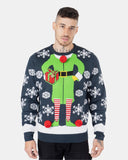 Men Gift Elf Navy Xmas Jumper