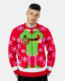 Men Gift Elf Red Xmas Jumper
