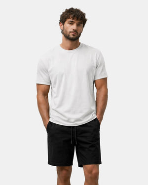 Mens Black Shorts Elastic Waist