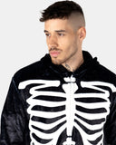 Mens Black Skeleton Fleece Onesie
