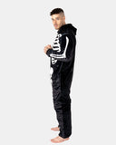 Mens Black Skeleton Fleece Onesie