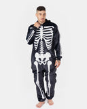 Mens Black Skeleton Fleece Onesie