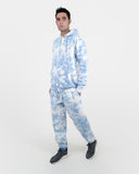 Men's Blue Fleece Tie - Dye Hoodie