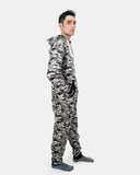 Mens Charcoal Camouflage Fleece Onesie