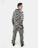 Mens Charcoal Camouflage Fleece Onesie