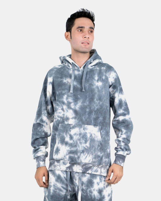Men's Charcoal Fleece Tie - Dye Hoodie