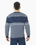 Mens Christmas Festive Knit Reindeer Navy Jumper